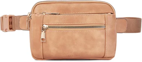 Vista 7 de Telena Riñoneras para Mujer Bolsa de Cintura de Cuero Bolsa Cruzada de Moda con Correa Ajustable, Talla única