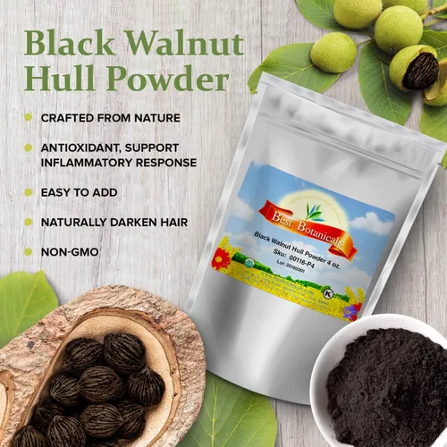 Vista 3 de Best Botanicals Polvo de cáscara de nogal negro 4 oz.
