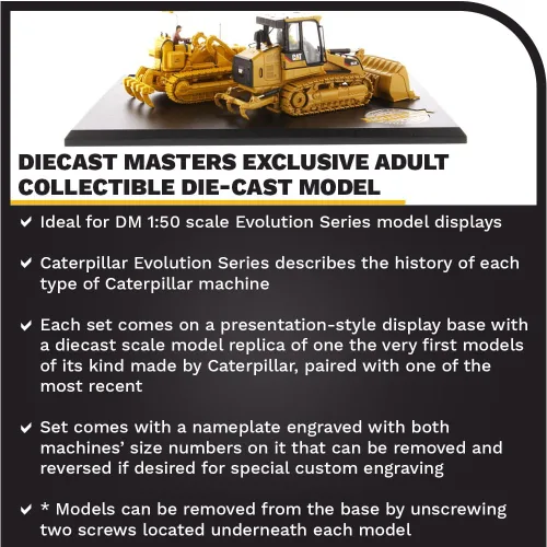 Vista 3 de Diecast Masters Camión para gatos Caterpillar 977D y 963K 1:50, serie Evolution Camiones coleccionables de construcción a escala Camión