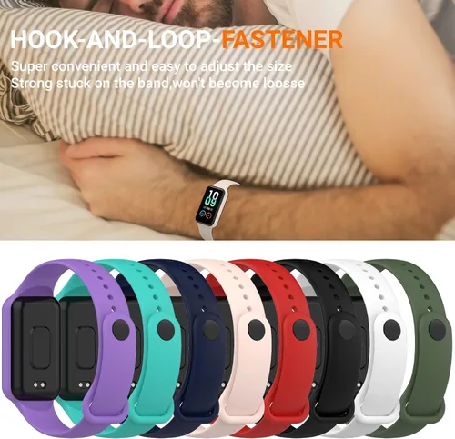 Vista 3 de 4PACKS Watch Bands Compatible with Amazfit Band 7 Strap,Silicone Metal Buckle Adjustable Wristband Bracelet Sport Strap for Replacement