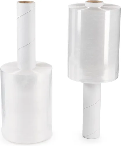Vista 14 de IDL Packaging Mini rollo elástico de 5 pulgadas, 700 pies, calibre 120 (paquete de 1) con un mango de cartón extendido, envoltura de plástico
