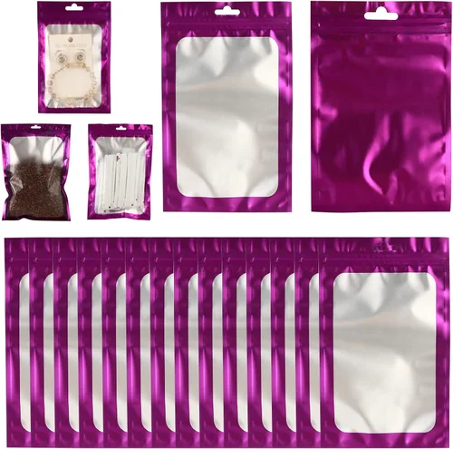 Vista 29 de 400 bolsas de Mylar resellables de 4 x 5 pulgadas, color negro, para almacenamiento de alimentos, bolsa resellable de Mylar con ventana transparente