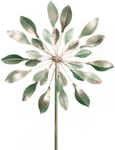 Vista 5 de Astral Starburst Chalily Garden Wind Spinner Esculturas cinéticas Grandes Mandala Spokes Arnés El Poder del Viento para un hermoso arte giratorio