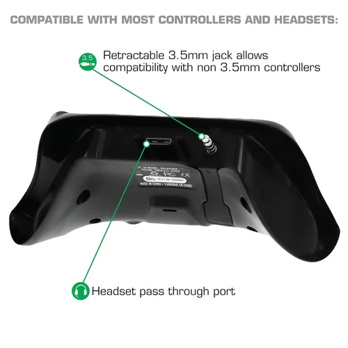 Vista 3 de Nyko Type Pad - Chat Pad Message Keyboard with Glow in the Dark Keys and 3.5mm Jack for Xbox One Wireless Controller