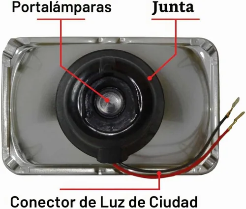 Vista 4 de Parts N Go - Faros delanteros de conversión rectangulares 4 x 6 de halogéno H4, juego de bombillas - H4656, H4651
