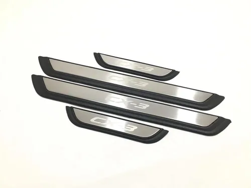 Vista 4 de Protector de rasguños para umbral de puerta de automóvil, para Mazda CX3 cx-3 2015-2020, piezas de accesorios, cubierta de placa de protección