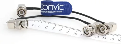 Vista 4 de Cable flexible HD SDI en ángulo recto BNC macho para Blackmagic HyperDeck Shuttle y BMCC BMPC Hyperdeck Cámaras RG174 50ohm (1M/39in 2pcs/lote)