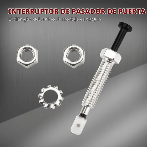 Vista 4 de DaierTek Interruptor de pasador de puerta para capó de coche, alarma automática, seguridad ajustable, encendido y apagado momentáneo, 12 V CC 20 A