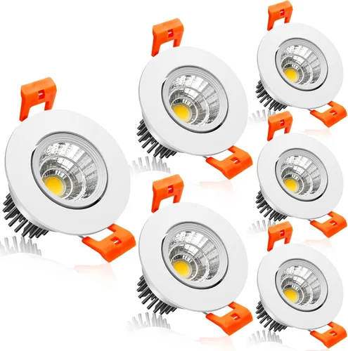 Vista 24 de Lámpara LED Downlight de 2 pulgadas, kit de luz de techo regulable de 3 W, luz blanca ultra cálida de 2700 K, luces LED blancas CRI80