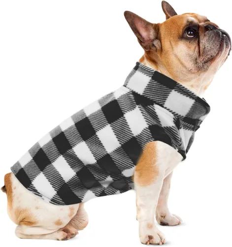 Vista 5 de KAMA BRIDAL - Abrigo de primavera, otoño e invierno para perros y gatos, chaleco de forro polar con capucha para perros, suéter delgado, a cuadros