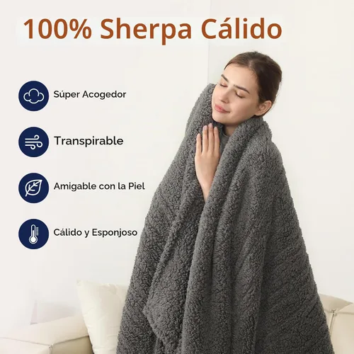 Vista 2 de ESTINGO Manta térmica, manta eléctrica de calentamiento rápido de 50 x 60 A-gris oscuro