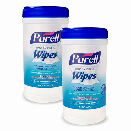 Vista 9 de Purell Bote de toallitas desinfectantes para manos, aroma limpio, 6 paquetes x 40 unidades, 9120-06-CMR
