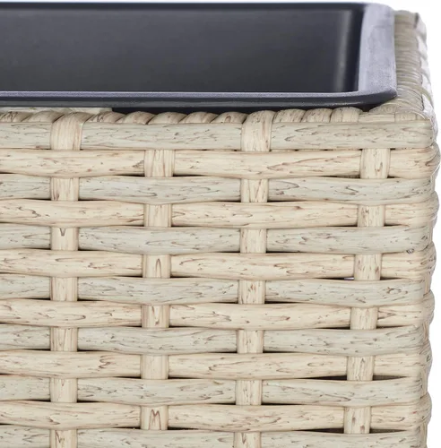 Vista 3 de SAFAVIEH Rita - Soporte para plantas de mimbre beige de 3 niveles con cestas, estante vertical para macetas para patio, balcón, jardín, 32.28