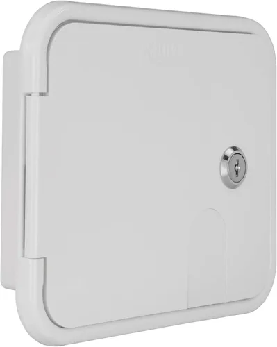 Vista 2 de RecPro Escotilla eléctrica con cerradura para caravanas y vehículos recreativos Cubierta de escotilla de agua con cerradura para campistas