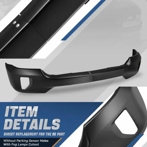 Vista 3 de Auto Dynasty Barra frontal para parachoques compatible con Chevy Silverado 1500 2016 2017 2018, Silverado 1500 LD 2019, con recortes para luces Negro