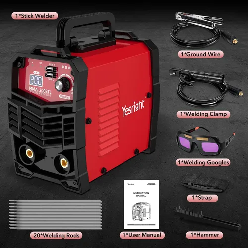 Vista 8 de Mini Soldador de Palo, Máquina de Soldadura Portátil de 200A con 20PCS Electrodos y Gafas de Soldadura, Soldador Pequeño de 110V con Inversor IGBT