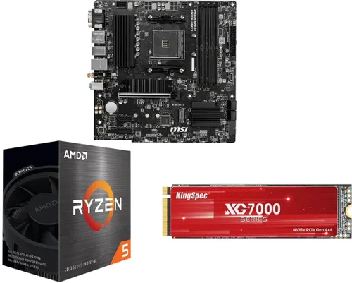 Vista 15 de NEWEGG Combo de memoria CPU de placa base -B550M-A con CPU Ryzen 5 5500 de 6 núcleos de 3.6 GHz y 16 GB (2 x 8 GB) 288 pines PC RAM DDR4 3200 AMD