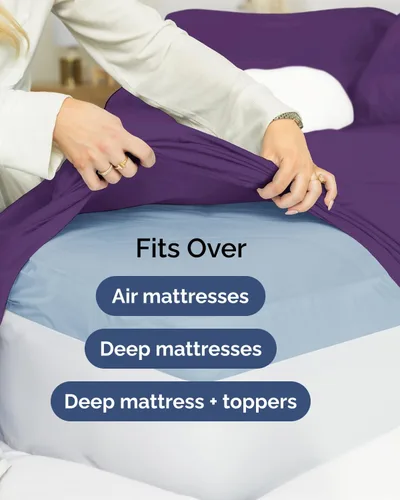Vista 531 de Extra Deep Twin XL Sheet Set - 3 Piece College Dorm Room - White 01-Blanco