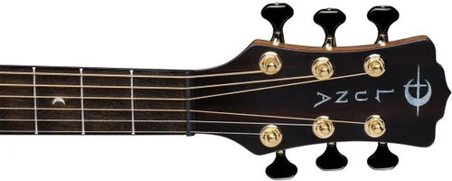 Vista 4 de Luna Grabadora de arte toda guitarra DREADNOUGHT de madera maciza de 6 cuerdas, 21 trastes, cuello en forma de C, RO