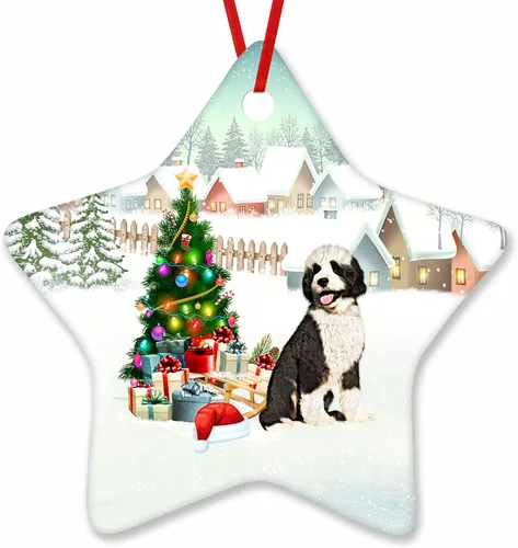 Vista 61 de Prezzy Airedale Terrier - Adorno para decoración de árbol de Navidad, regalos lindos para amantes de los perros, para familiares y amigos, nuevo