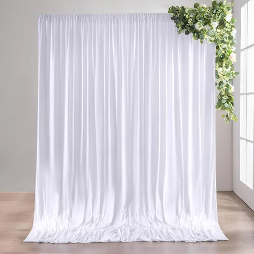 Vista 17 de Cortinas de fondo azul bebé de 10 x 9 pies sin arrugas para fiestas, cortinas de tela gruesa para fotos, para bodas, cumpleaños, baby shower