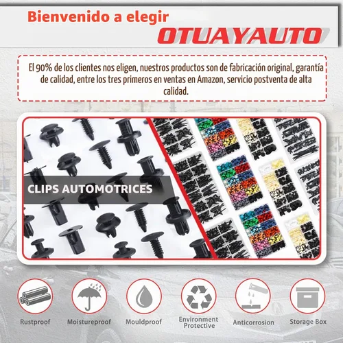 Vista 5 de OTUAYAUTO 100 clips de parachoques de 0.394 pulgadas