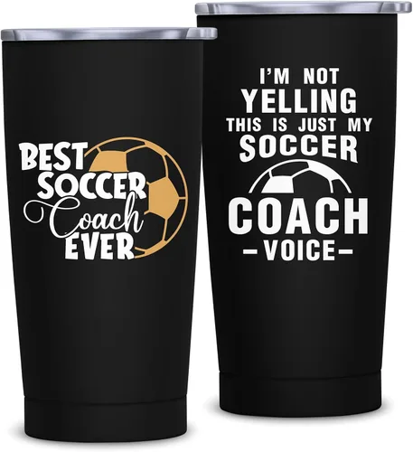 Vista 8 de Regalos de entrenador de fútbol para hombres y mujeres – El mejor entrenador de fútbol – Vaso de apreciación de entrenador, aislamiento de 20 onzas