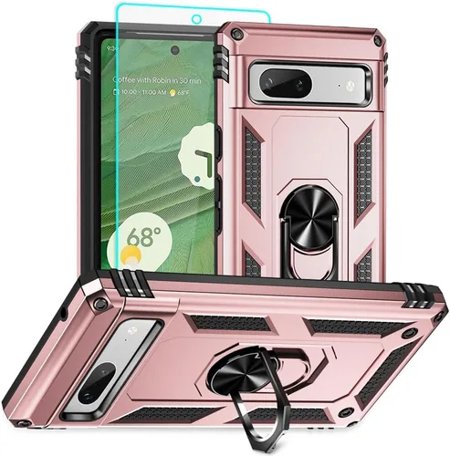 Vista 18 de Funda para Pixel 6a, Google Pixel 6A con protector de pantalla HD, [grado militar de 16 pies probada en caídas], anillo protector a prueba de golpes