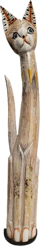 Vista 18 de Gatos de madera surtidos con diferentes patrones (Calico, pequeño y mediano: 24 y 32 pulgadas)