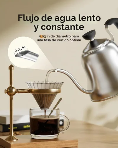 Vista 6 de Hervidor de café para estufa, hervidor de cuello de cisne premium, tetera para verter café y té, tetera de estufa, calentador de agua caliente