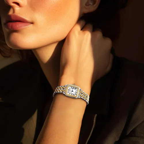Vista 6 de Relojes pequeños de oro para mujer, relojes vintage con esfera romana para mujer, reloj analógico de caja rectangular para mujer