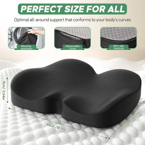 Vista 5 de Benazcap Memory Foam Seat Cushion, Ergonomic Office Chair Pressure Relief