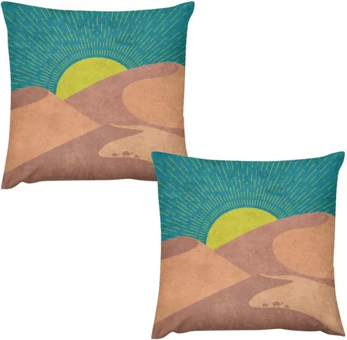 Vista 10 de Juego de 2 fundas de almohada florales retro de los años 70, Groovy Funky Hippie Flor Naranja Estética Boho Fundas de Almohada de 16 x 16 pulgadas