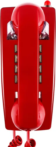 Vista 10 de HTMengt - Teléfono de pared tradicional con campana de metal, teléfono de pared clásico 2554 (compatible con audífonos), teléfono de pared retro