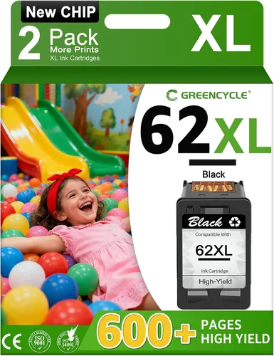 Vista 9 de greencycle Paquete combinado de cartuchos de tinta remanufacturados 62XL de repuesto para HP 62 XL C2P05AN C2P07AN compatible con Envy 5540 5660