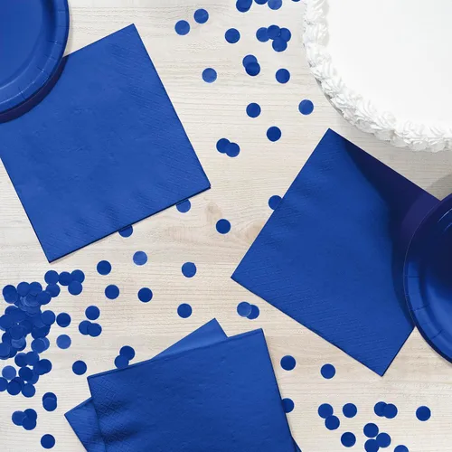 Vista 4 de Creative Converting Touch of Color - Servilletas de papel de 3 capas, 50 unidades para bebidas, color azul Bermudas, Servilleta para almuerzo