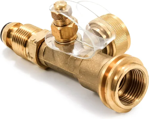 Vista 3 de Llave en T de latón para gas propano Camco, Solo soporte de latón de propano