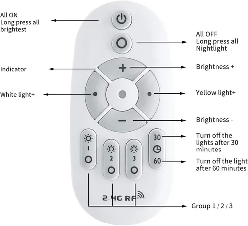 Vista 6 de MQ Lámpara colgante de luna de 10 pulgadas con control remoto, brillo ajustable de 3000 K-6500 K, luz de techo de impresión 3D para el hogar