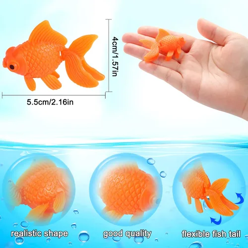 Vista 2 de 12 piezas de peces artificiales falsos para acuario, pecera de peces, terrario, decoración flotante en movimiento, adorno de pez dorado de plástico