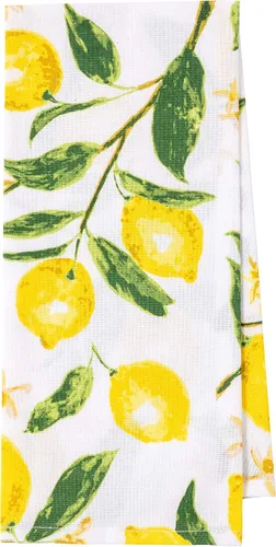 Vista 3 de KAF Home - Juego de trapos de cocina, diseño de limones (4 unidades, 100 % algodón, 46 x 71 cm)