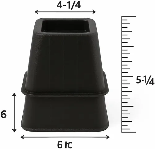 Vista 5 de SKYREN Elevadores de cama, plástico resistente de 6 pulgadas, negro, paquete de 4, para camas, sofás y mesas