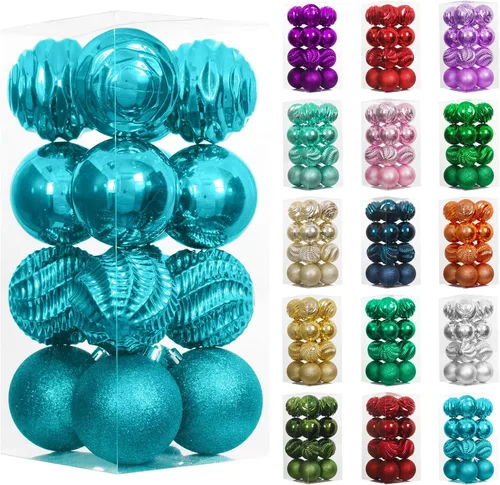 Vista 74 de XmasExp Juego de 24 mini esferas de Navidad inastillables para bolas de árbol de Navidad, 1.18 pulgadas (negro)