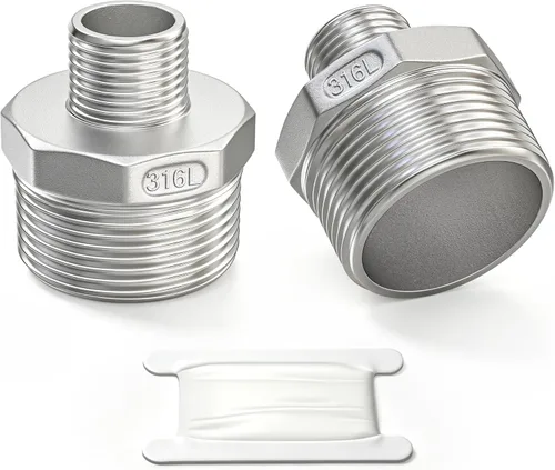 Vista 27 de TAISHER 10 pezones hexagonales 316L, montaje de tubería 3/8 "macho NPT