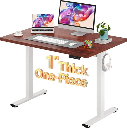 Vista 25 de SANODESK Escritorio Eléctrico de Pie de 40 x 24 pulgadas, Superficie de Una Pieza, Escritorio de Altura Ajustable con Controlador de 6 Botones Marco