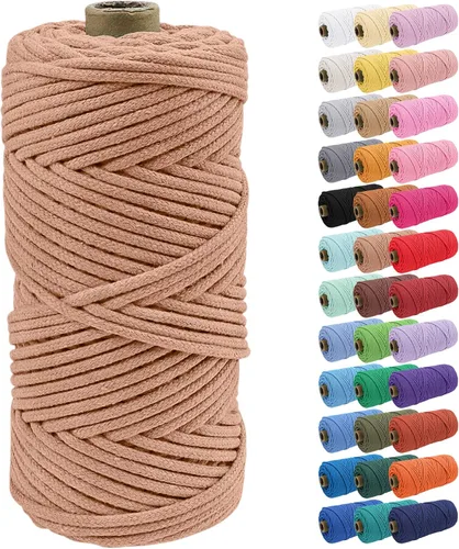 Vista 74 de JeogYong Cuerda de macramé de 0.157 in x 109 yardas, cuerda trenzada de algodón natural, cuerda de macramé para bolsas de ganchillo, colgar
