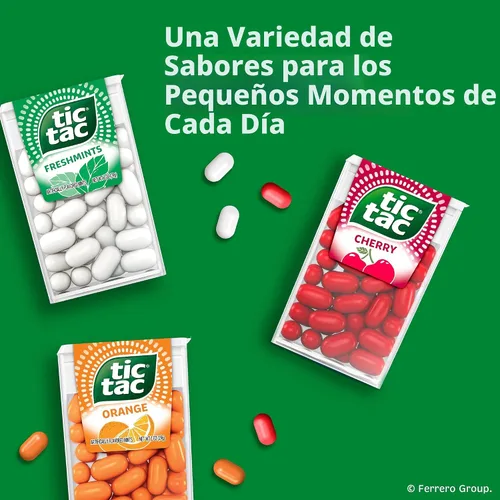Vista 8 de Tic Tac Paquete Variedades Mega Caja, Paquete a Granel de 27 Paquetes, Cereza, Mentas Frescas, Naranja, Refrescantes Mentas Afrutadas, Caja Clásica
