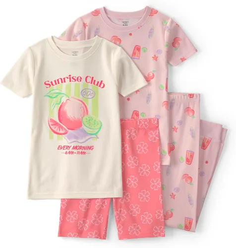 Vista 13 de Carter's Conjunto de pijama de algodón ajustado de 4 piezas para niña Pollo Country Green