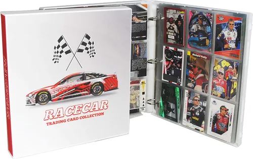 Vista 2 de UniKeep Carpeta de almacenamiento de tarjetas coleccionable con temática de Nascar, capacidad de 360 tarjetas (coche)