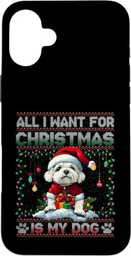 Vista 23 de Maltese Christmas Tree Lights Decorations Dog Lover Xmas Case for iPhone 17