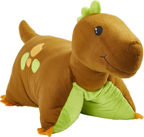 Vista 8 de Pillow Pets Dinosaurio azul Triceratops, juguete de peluche de 18 pulgadas